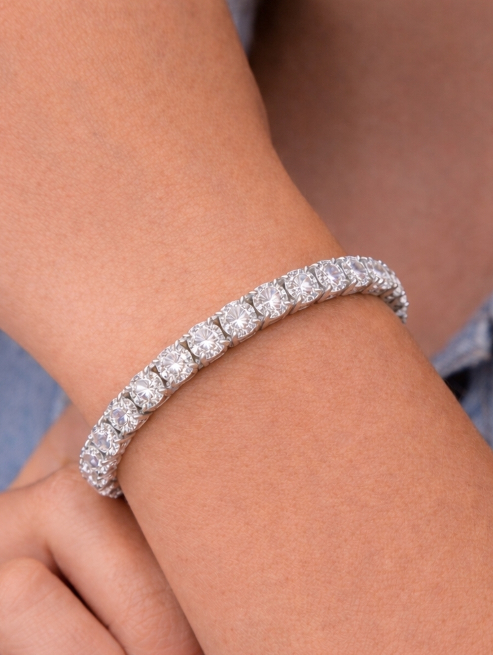 Created Diamond Bracelet 925 Sterling Silver 15TCW 7"